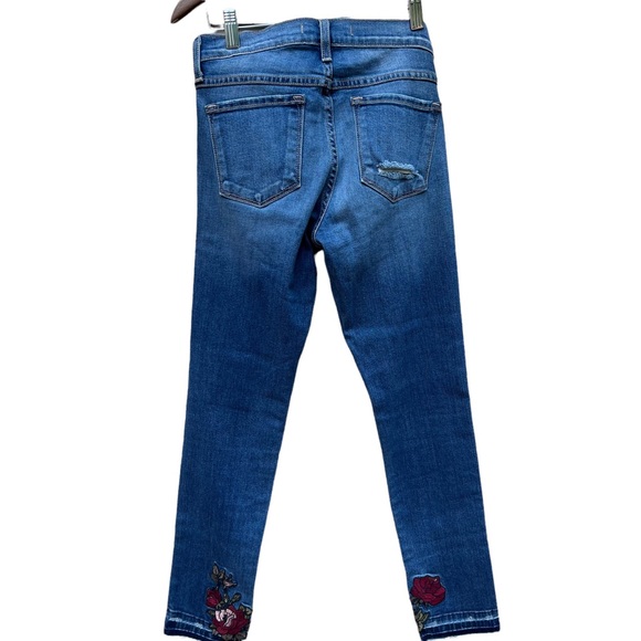 Flying Monkey Platinum skinny ankle distressed embroidered jeans size 26 - Picture 2 of 7